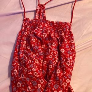 Red flowy tank top